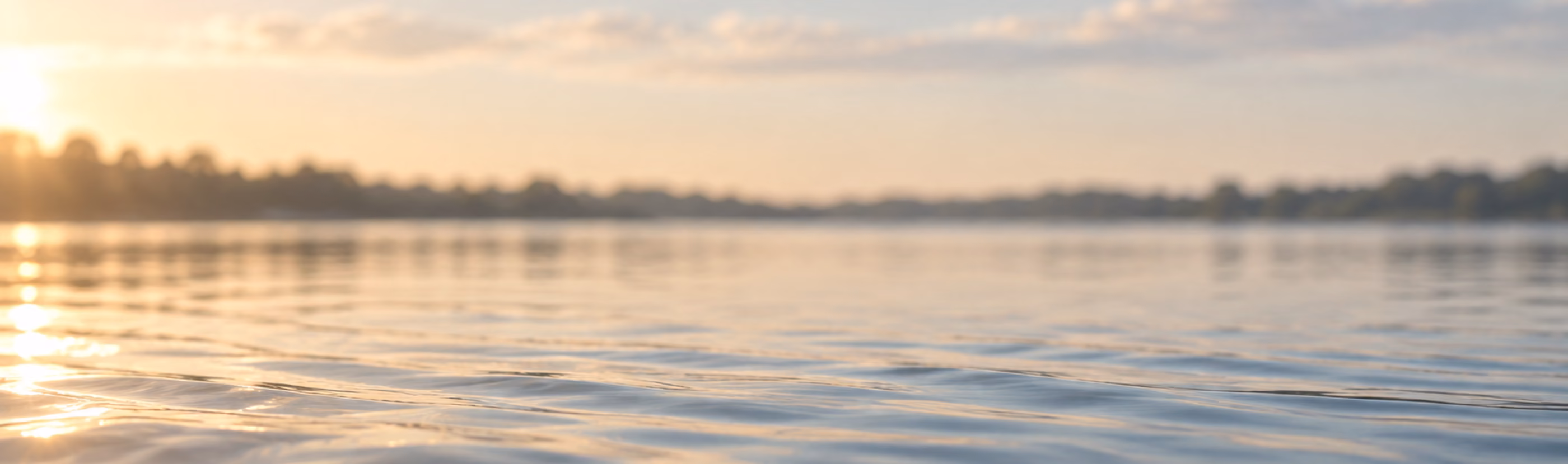 Ruhige Wasseroberfläche im sanften Morgenlicht – Naturmotiv zur Regulation des Nervensystems und Somatic Experiencing bei Antje Ansorge in Potsdam.